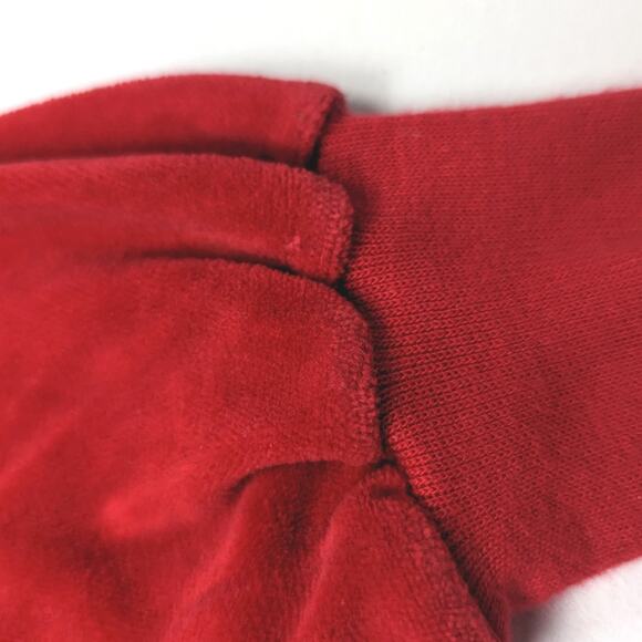 Vintage Jet Set Sweatshirt Girls Size 6-7 Red Velour Long Sleeve Pullover - Picture 4 of 5